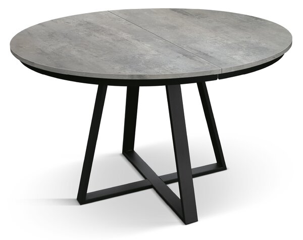 Tavolo rotondo allungabile <b> Melania </b> da 120 a 170 con gambe H nere