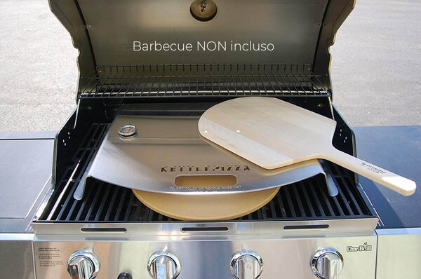 Kit Pizza per Barbecue a Gas a 3 Fuochi in Acciaio Vannini Kettle Pizza GasPro TM Deluxe