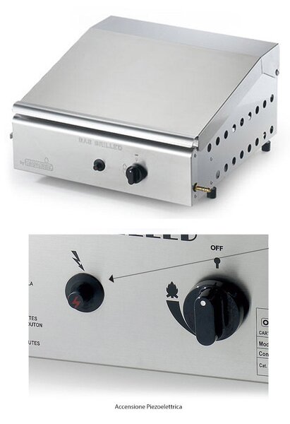 Piastra di Cottura in Ghisa a Gas GPL e Metano Ompagrill Plancha Single 4043 Cover/M