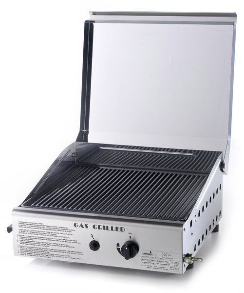 Piastra di Cottura in Ghisa a Gas GPL e Metano Ompagrill Plancha Single 4043 Cover/M