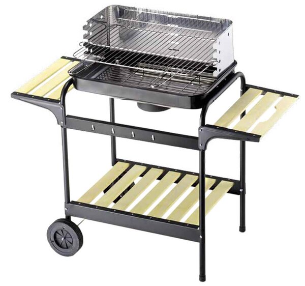 Barbecue a Carbone Carbonella in Acciaio con Ruote Bauer Green X Nero