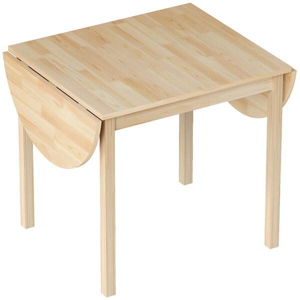 HOMCOM Tavolo Allungabile a Ribalta per 4-6 Persone in Legno di Pino, 140x70x75 cm, color Legno | Aosom Italy