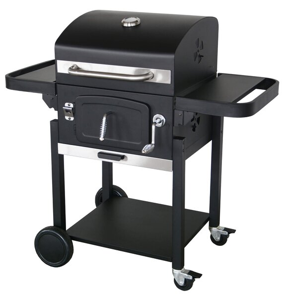 Barbecue a Carbone Carbonella in Acciaio con Ruote Bauer Asado Nero