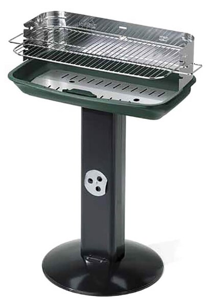 Barbecue a Carbone Carbonella in Acciaio Bauer Venus Inox Nero e Verde