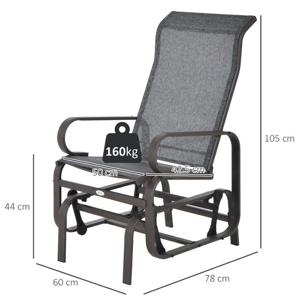 Outsunny – Sedia a Dondolo da Giardino 75 × 60 × 105cm