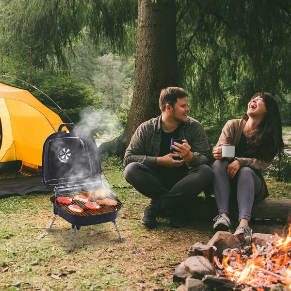 Barbecue a Carbone Carbonella Portatile da Tavolo 45x42x33,5 cm Tiny