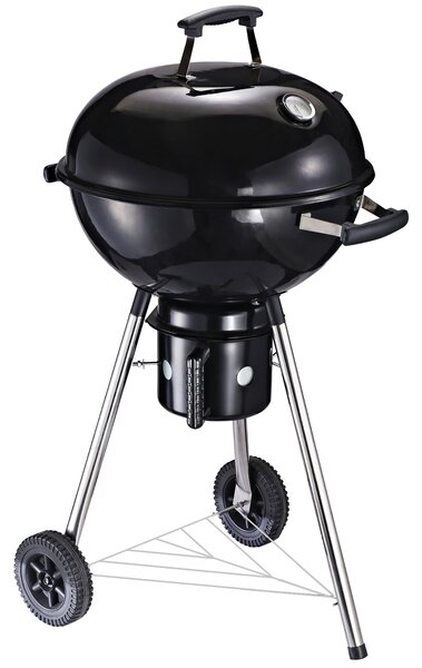 Barbecue a Carbone Carbonella in Acciaio Portatile 2 Ruote 50x63x94 cm Round