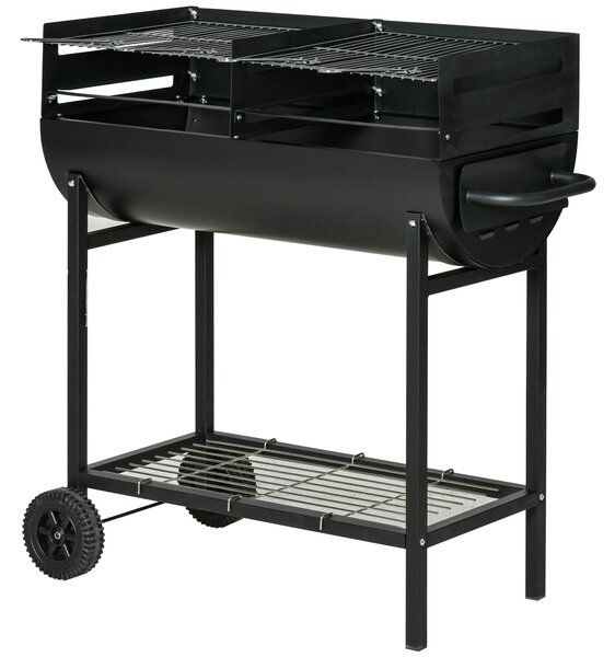 Barbecue a Carbone Carbonella in Acciaio 90x45x96 cm Rush Nero