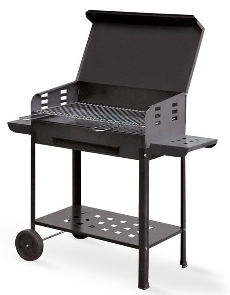 Barbecue a Carbone Carbonella 60x40cm con Griglia Regolabile su 3 Livelli Bauer