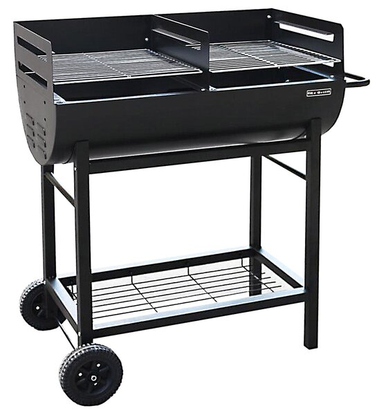 Barbecue a Carbone Carbonella 96x44x93 cm in Acciaio 2 Ruote Master Grill