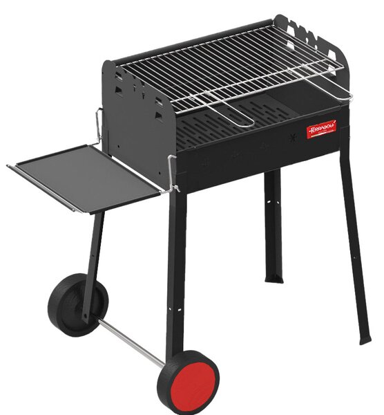Barbecue a Carbone Carbonella con Ruote e Mensola 70x41x80 cm Ferraboli Iseo