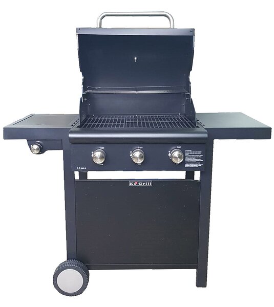 Barbecue a Gas GPL a Pietra Lavica 3 Fuochi Arrosto Plus Nero