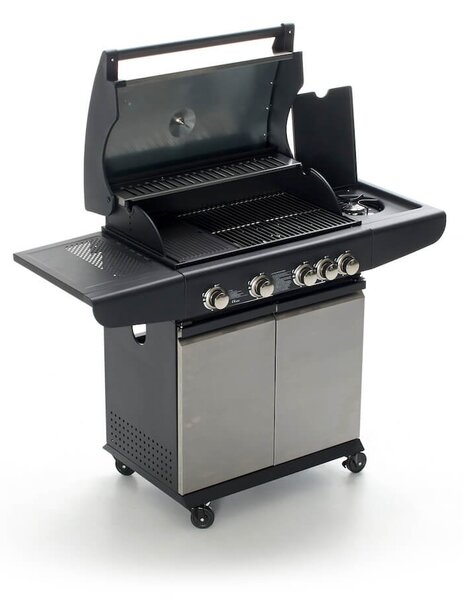 Barbecue a Gas con 4 Bruciatori Termometro e Fornello Laterale Taddei 4F Deluxe