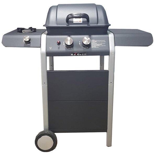 Barbecue a Gas GPL a Pietra Lavica 2 Fuochi Gordon Burner BBC 2F Nero