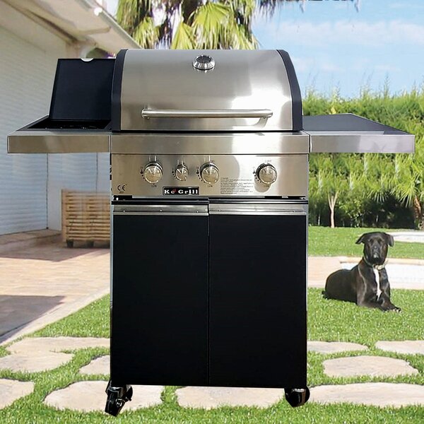 Barbecue a Gas GPL Pietra Lavica 3 Fuochi Fire Dok Inox