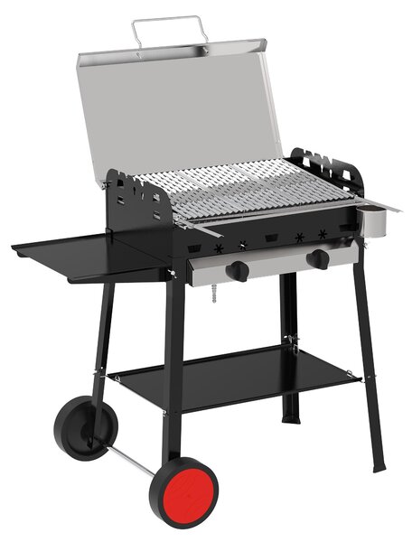 Barbecue a Gas GPL Pietra Lavica 2 Fuochi 5+5kW Ferraboli Roccia Gas Eco Lux