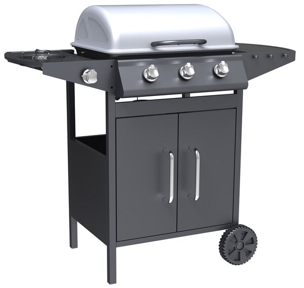Barbecue a gas GPL 3 fuochi + fuoco laterale Pyramidea BBQ3PL1