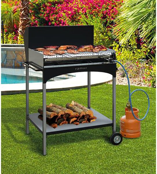 Barbecue Multiuso Legna Carbonella Gas Griglia in Acciaio Famur BK 8 Eco Gas