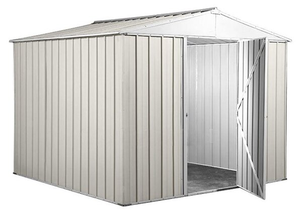Casetta Box da Giardino in Lamiera di Acciaio Porta Utensili 276x260x212 cm Enaudi Bianca