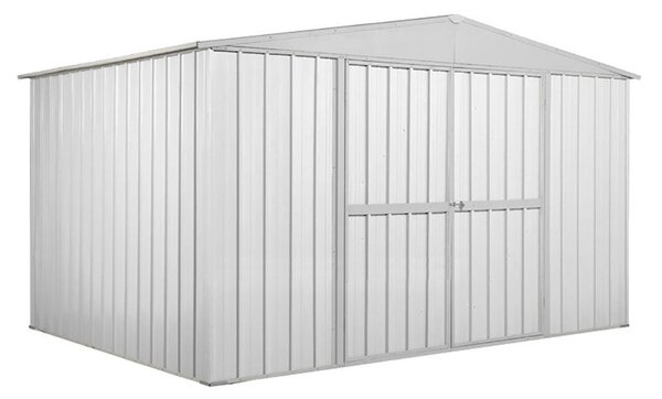 Casetta Box da Giardino in Lamiera di Acciaio Porta Utensili 360x260x212 cm Enaudi Bianca