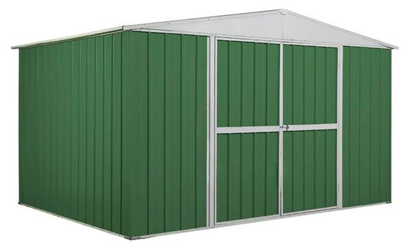 Casetta Box da Giardino in Lamiera di Acciaio Porta Utensili 360x260x212 cm Enaudi Verde