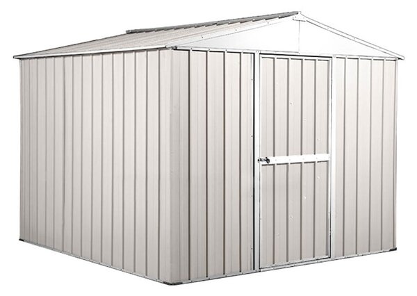 Casetta Box da Giardino in Lamiera di Acciaio Porta Utensili 276x260x212 cm Enaudi Bianca