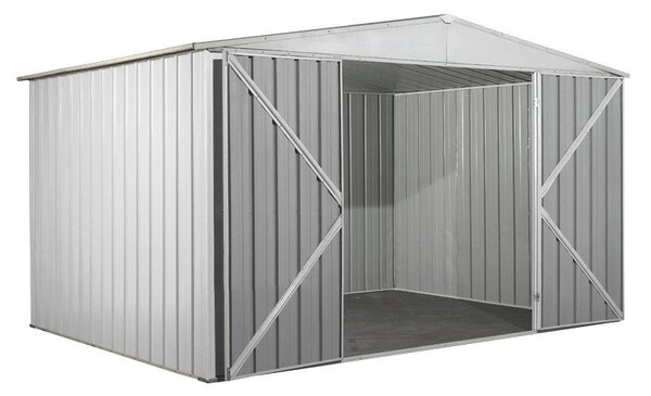 Casetta Box da Giardino in Lamiera di Acciaio Porta Utensili 360x260x212 cm Enaudi Bianca