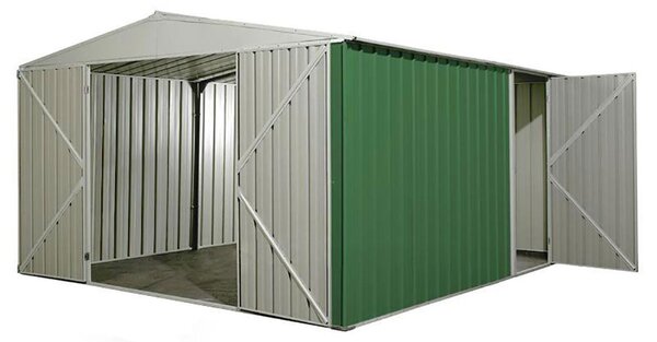 Casetta Box da Giardino in Lamiera di Acciaio Porta Utensili 360x430x210 cm Enaudi Verde