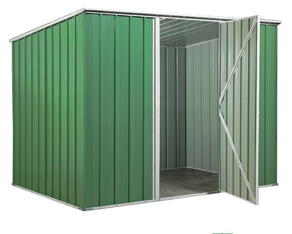 Casetta Box da Giardino in Lamiera di Acciaio Porta Utensili 260x185x192 cm Enaudi Verde