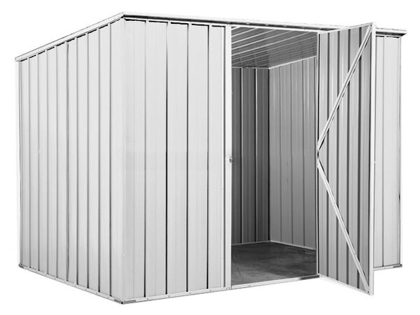 Casetta Box da Giardino in Lamiera di Acciaio Porta Utensili 260x185x192 cm Enaudi Bianca