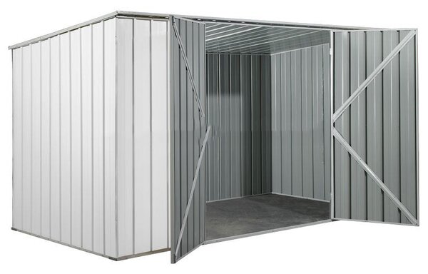 Casetta Box da Giardino in Lamiera di Acciaio Porta Utensili 345x186x192 cm Enaudi Bianca