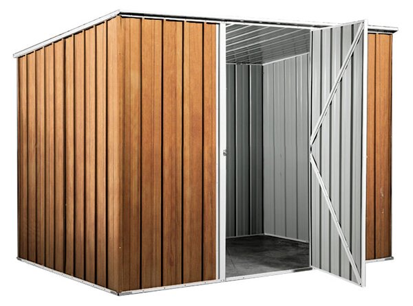 Casetta Box da Giardino in Lamiera di Acciaio Porta Utensili 260x185x192 cm Enaudi Legno