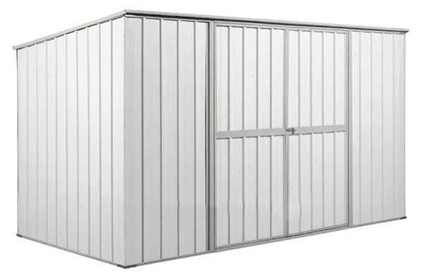 Casetta Box da Giardino in Lamiera di Acciaio Porta Utensili 345x186x192 cm Enaudi Bianca