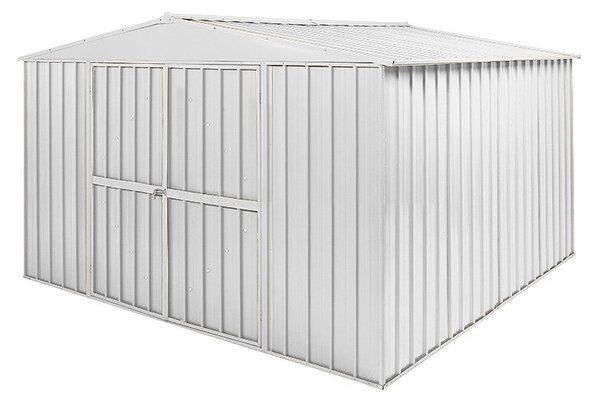 Casetta Box da Giardino in Lamiera di Acciaio Porta Utensili 360x345x212 cm Enaudi Bianca