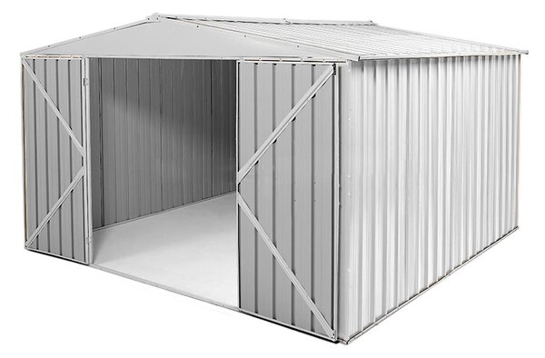 Casetta Box da Giardino in Lamiera di Acciaio Porta Utensili 360x345x212 cm Enaudi Bianca