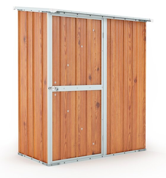 Casetta Box da Giardino in Lamiera di Acciaio Porta Utensili 155x100x192 cm Enaudi Legno