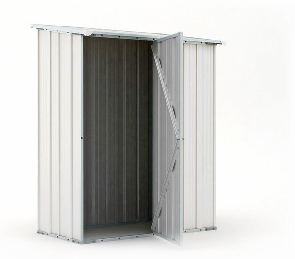 Casetta Box da Giardino in Lamiera di Acciaio Porta Utensili 155x100x192 cm Enaudi Bianca