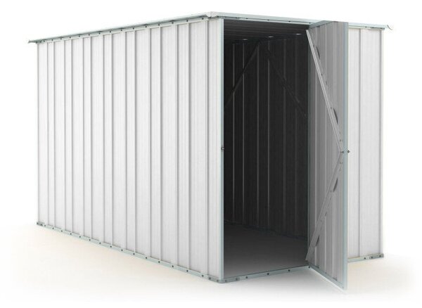 Casetta Box da Giardino in Lamiera di Acciaio Porta Utensili 175x307x182 cm Enaudi Bianco