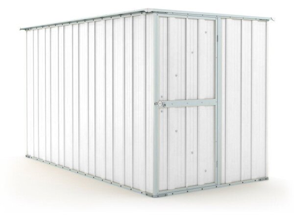 Casetta Box da Giardino in Lamiera di Acciaio Porta Utensili 175x307x182 cm Enaudi Bianco
