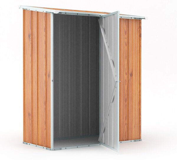 Casetta Box da Giardino in Lamiera di Acciaio Porta Utensili 155x100x192 cm Enaudi Legno
