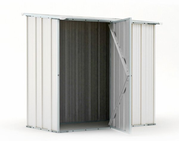 Casetta Box da Giardino in Lamiera di Acciaio Porta Utensili 174x100x174 cm Enaudi Bianca