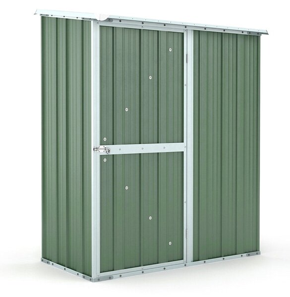 Casetta Box da Giardino in Lamiera di Acciaio Porta Utensili 155x100x192 cm Enaudi Verde