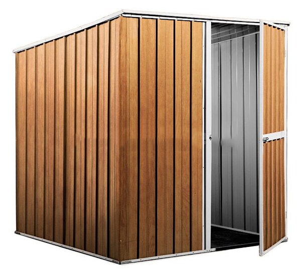 Casetta Box da Giardino in Lamiera di Acciaio Porta Utensili 175x185x192 cm Enaudi Legno