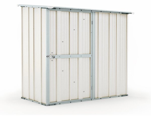 Casetta Box da Giardino in Lamiera di Acciaio Porta Utensili 174x100x174 cm Enaudi Bianca