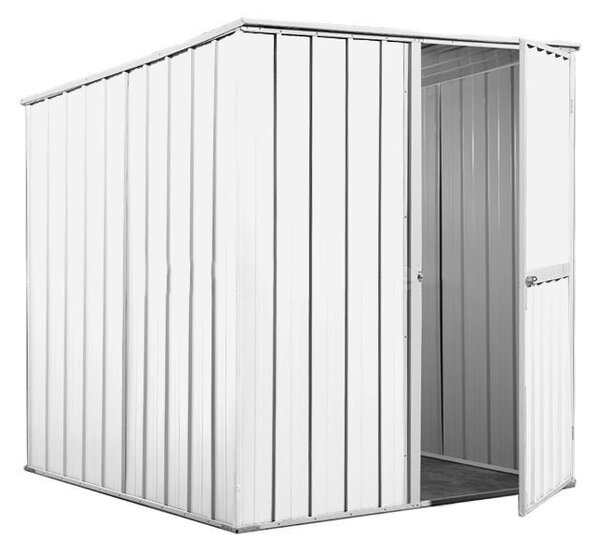 Casetta Box da Giardino in Lamiera di Acciaio Porta Utensili 175x185x192 cm Enaudi Bianco