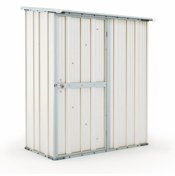 Casetta Box da Giardino in Lamiera di Acciaio Porta Utensili 155x100x192 cm Enaudi Bianca