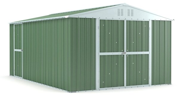 Casetta Box da Giardino in Lamiera di Acciaio Porta Utensili 327x459x217 cm Enaudi Verde