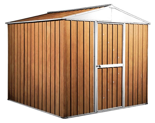 Casetta Box da Giardino in Lamiera di Acciaio Porta Utensili 275x175x215 cm Enaudi Legno