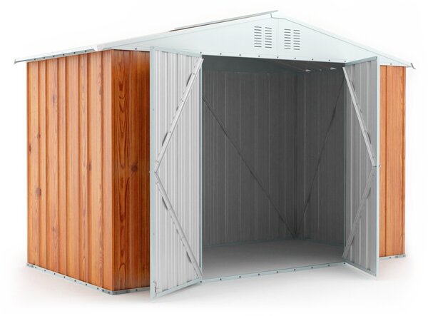 Casetta Box da Giardino in Lamiera di Acciaio Porta Utensili 327x155x217 cm Enaudi Legno