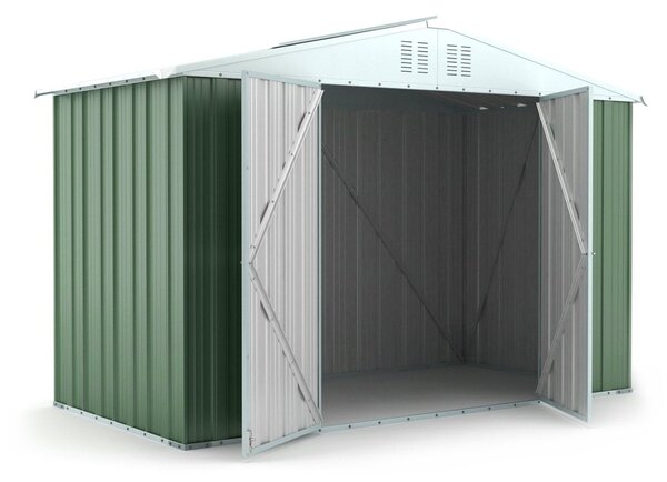 Casetta Box da Giardino in Lamiera di Acciaio Porta Utensili 327x155x217 cm Enaudi Verde